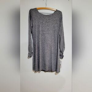 NWT Madison Leigh Dress Womens Midi Longsleeve Grey Size 10.